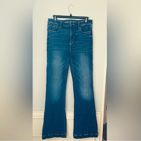 American Eagle Outfitters Denim - American Eagle Outfitters Hi-Rise stretch Jeans - Dark Blue Flare